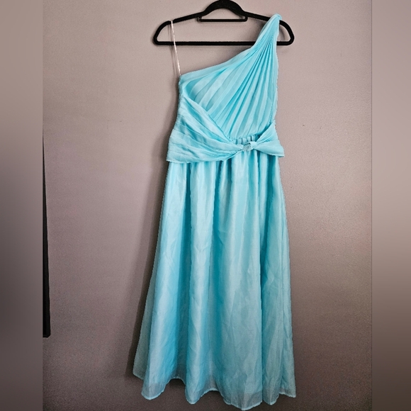 Hello Molly Taylor One Shoulder Midi Dress Mint M - Picture 2 of 10
